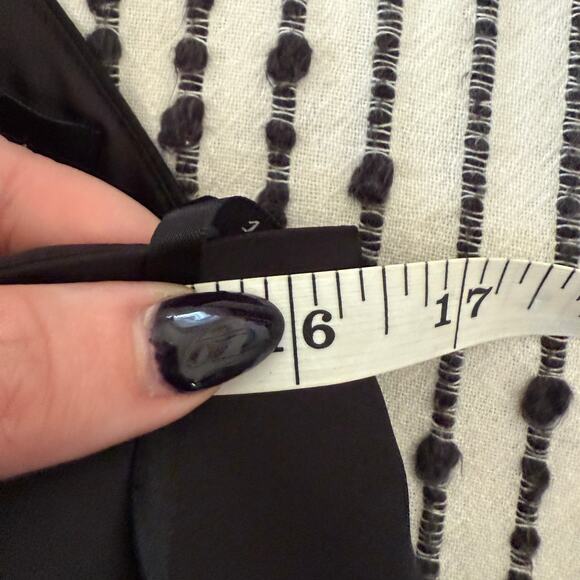 BARDOT | Black Satin One Shoulder Ruffle Sleeve Mini Cocktail Dress LBD | Size 6 - Picture 9 of 10